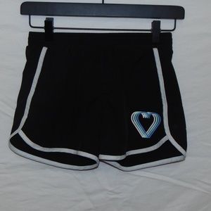 Girls black active shorts with heart
